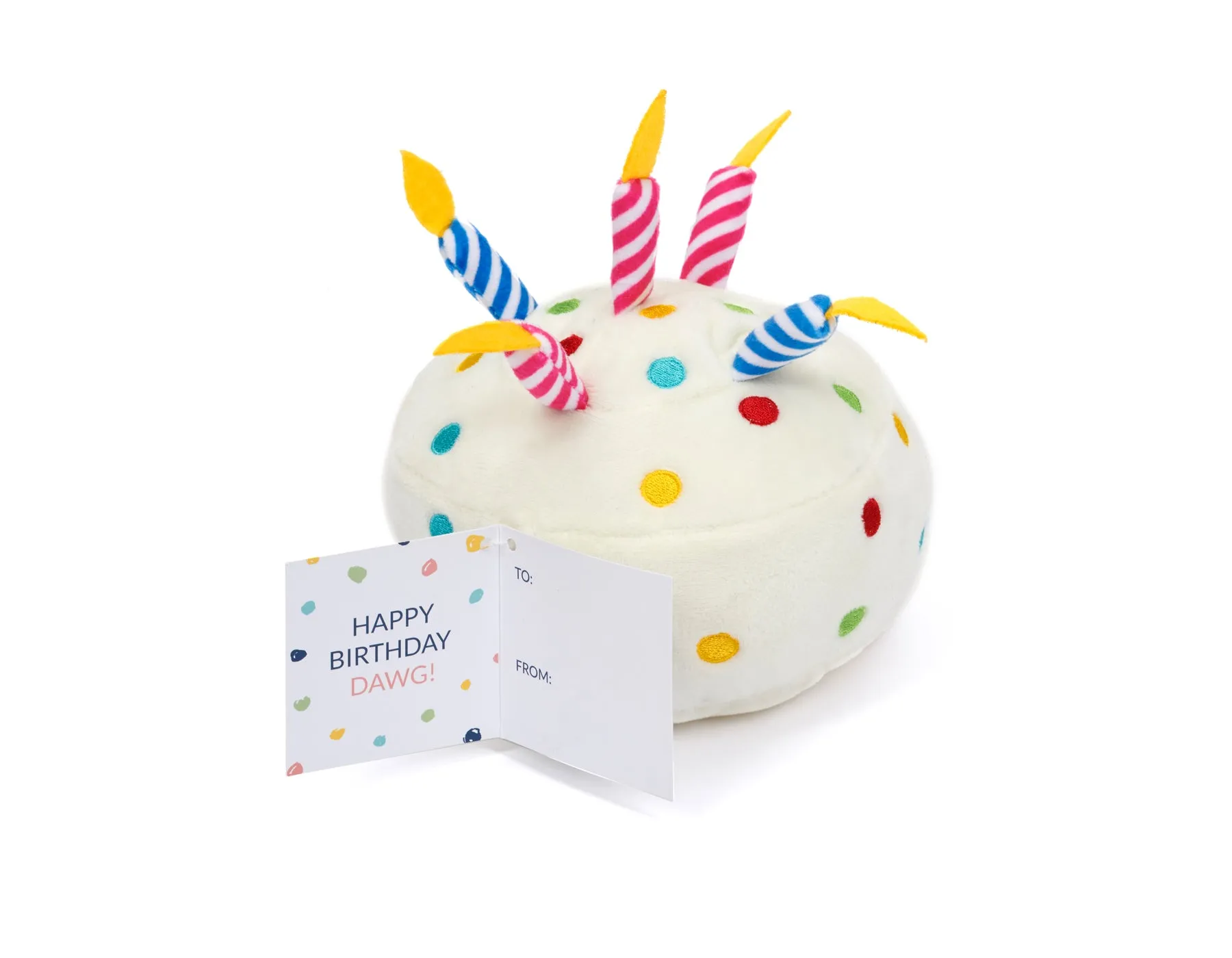 Birthday Cake 6" Plush Dog Toy