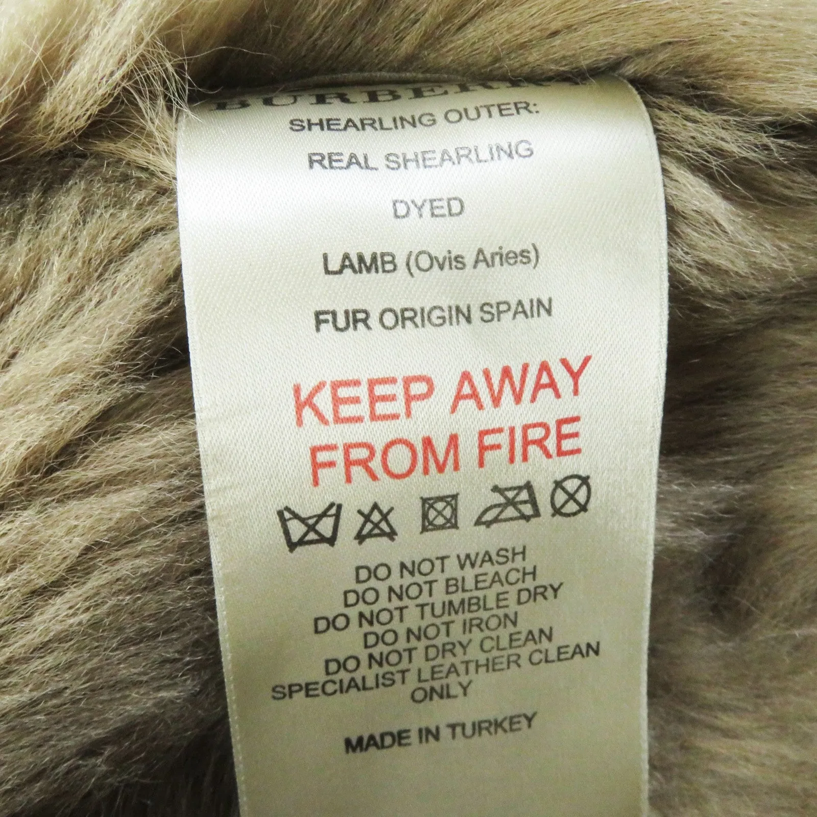 Burberry Shearling Belted Zip-Up Coat Beige 38