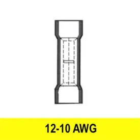 Butt Connector, Yellow, 12-10 AWG, Vinyl, 100 pack