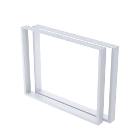 Durable White Rectangular Iron Table Legs with Foot Pads