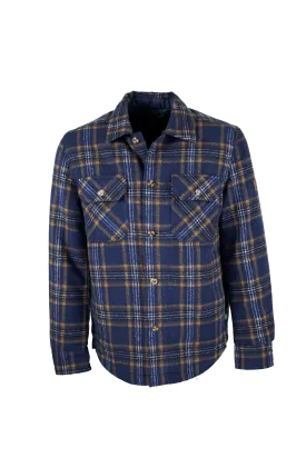 MJ001 - Men's Check Padded Overshirt - NAVY