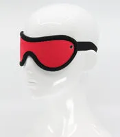 Red Soft Faux Fur Blindfold with Soft Black Edging One Size-Red