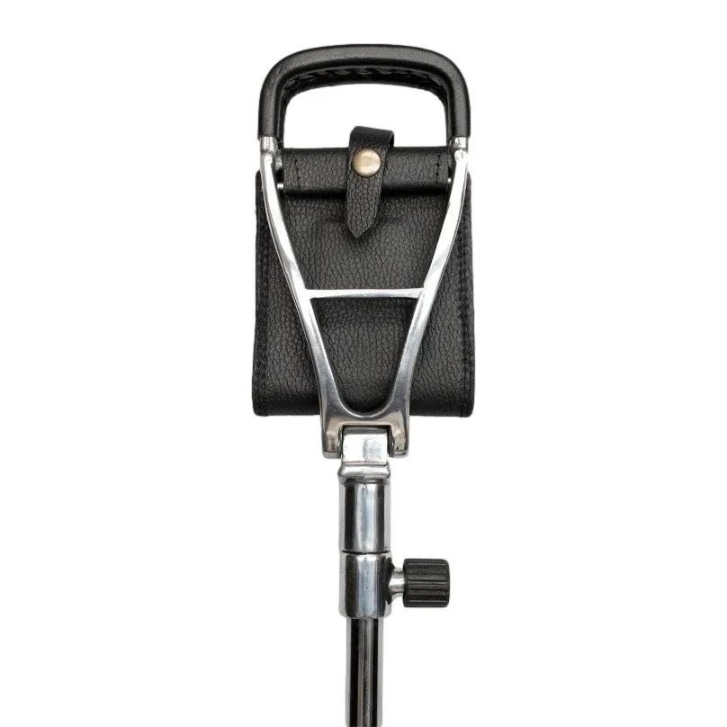 Shooting Stick in Black Leather Adjustable & Lightweight