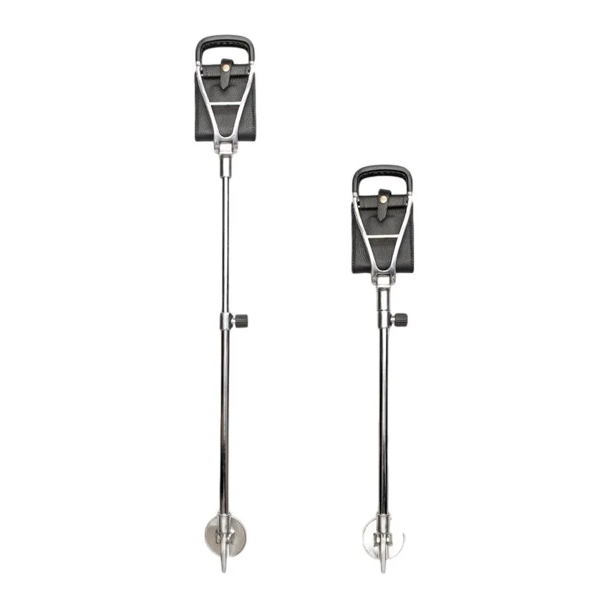 Shooting Stick in Black Leather Adjustable & Lightweight
