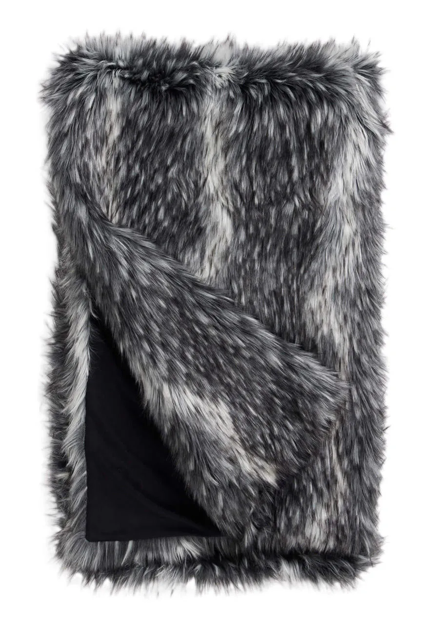 SMOKEY FOX FAUX FUR THROW 60X60