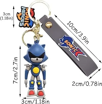 Sonic ROBOT Silicone Keychain - High-Quality 3D Design